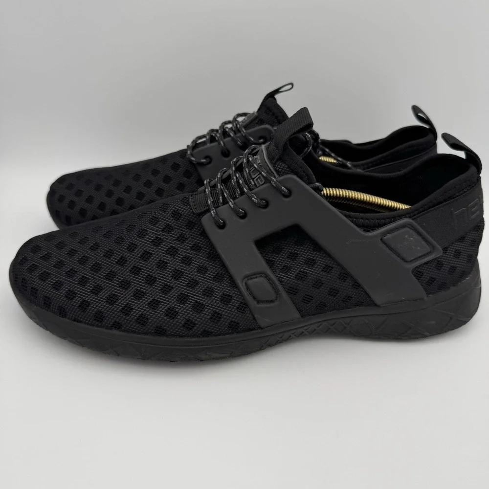 Hey Dude Men's 8 Women's 10 Mistral Sneakers Black Total Black‎ Perforated Mesh